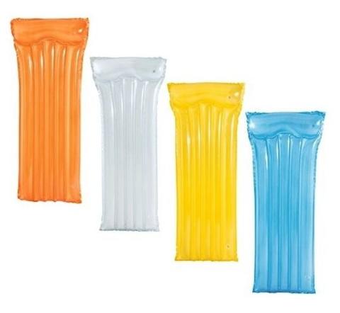 Materassino Tinta Unita Trasparente Comfort Con Cuscino 5 Tubi, Cm. 183X76, 4 Colori Assortiti Best Way (gonfiabile)
