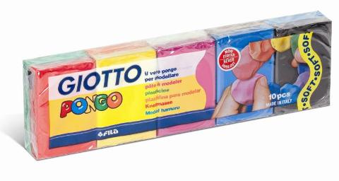 GIOTTO PONGO 500G COLORI ASSORTITI - 10 PANETTI DA 50GR fila