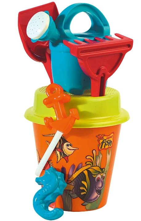 CONF. MARE DIAM. 17 cm TRASPARENTE COLORATA DECORO CRAZY FISH - Cm.17x17x35 (rete) androni