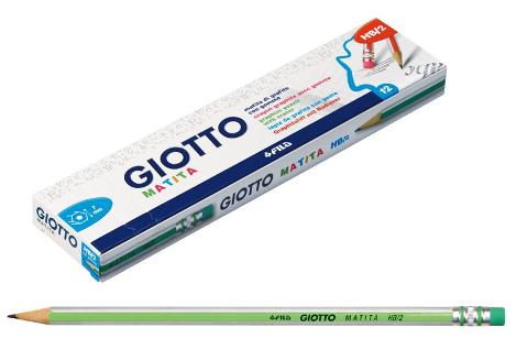 GIOTTO MATITA HB CON GOMMA - ASTUCCIO DA 12 PEZZI fila