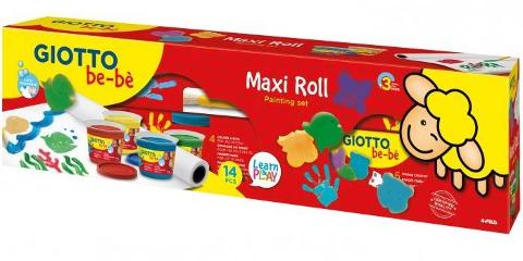 Giotto be-be' Maxi Roll Painting Set Colori a Dita 4x150ml + accessori fila