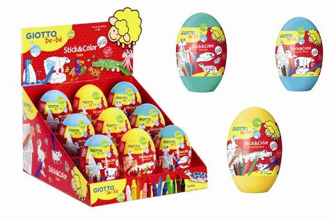 Giotto be-be' Stick&Color EGG in display 9 pz fila