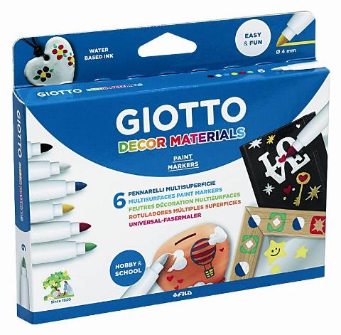 Giotto Decor MaterialsAstuccio appendibile 6 pz Colori assortiti fila