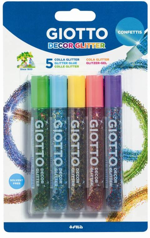 Giotto Decor Glitter Blister 5pz Confettis fila