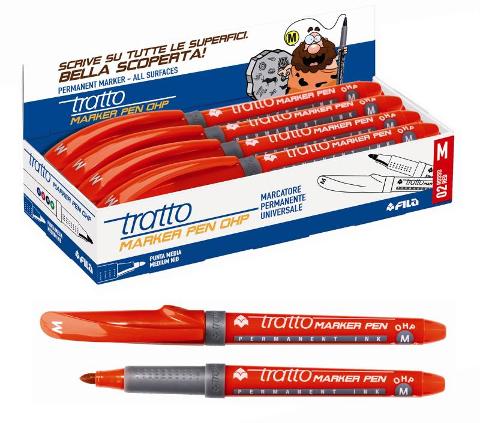 TRATTO MARKER PEN OHP M ROSSO - adatto a tutte le superfici fila