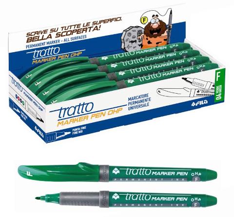 TRATTO MARKER PEN OHP F VERDE - adatto a tutte le superfici fila