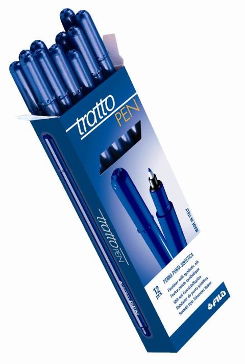 TRATTO PEN METAL LOOK BLU - diametro punta 0,5mm - confezione da 12 pezzi fila