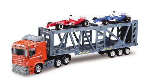 TRUCK TRAILER WITH 2 RACING CARS SCX24 mondo