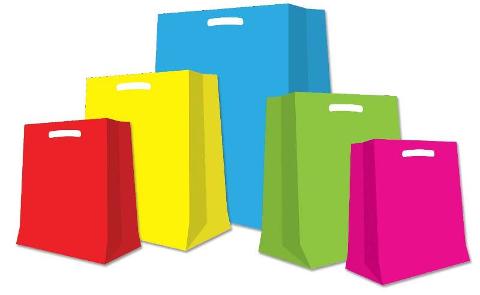 200 Shoppers 30x40 a fagiolo con soffietto riutilizzabili HD 60 Micron colori assortiti florio
