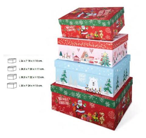 SET 4 SCATOLE SANTA CLAUS lebez