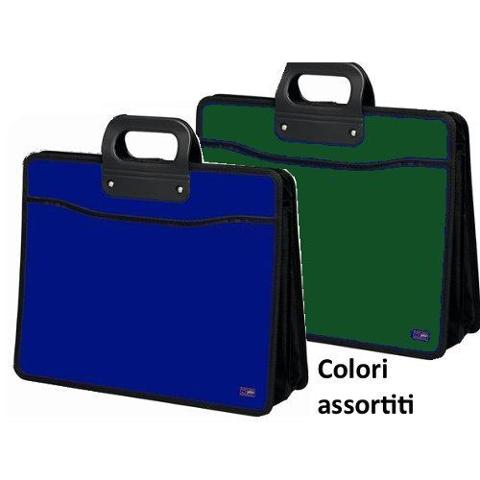 Cartella in Polipropilene con 2 soffietti e cerniera esterna - colori assortiti PPL lebez