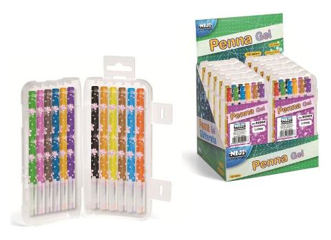 Blister 12 penne gel - colori assortiti lebez