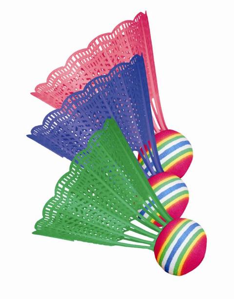 3 VOLANI in plastica con testa in EVA in busta 3 colori ass Mandelli (ex SportImport)