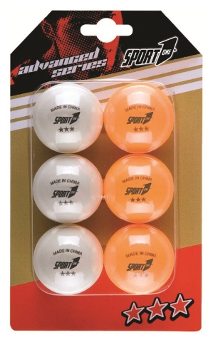 BLISTER 6 PALLINE 3 STARS bianche/arancioni 40 MM Mandelli (ex SportImport)