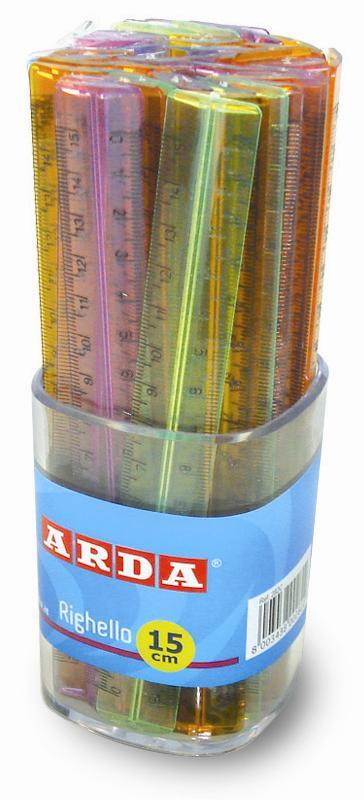 Righelli 15cm colori assortiti - Barattolo da 50 pezzi arda