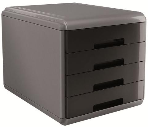 Cassettiera da tavolo con 4 cassetti colore NERO (Corpo grigio)- misure 29,5x38,5x28,2 cm arda