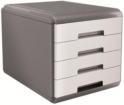 Cassettiera da tavolo con 4 cassetti colore BIANCO (Corpo grigio)- misure 29,5x38,5x28,2 cm arda