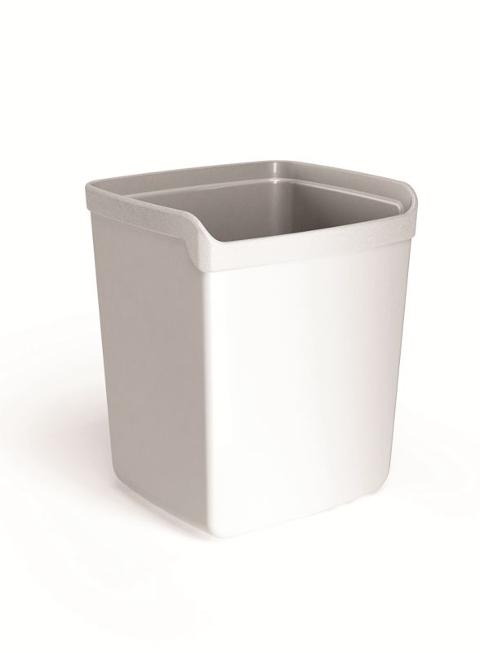 Porta penne in plastica colore BIANCO - misure 8,7x7,4x10cm arda