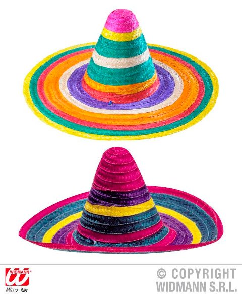 SOMBRERO MULTICOLORE 50 cm - ass. 2 colori widmann