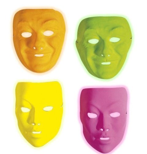 MASCHERA FLUORESCENTE in plastica - ass. in 2 modelli e 4 colori widmann