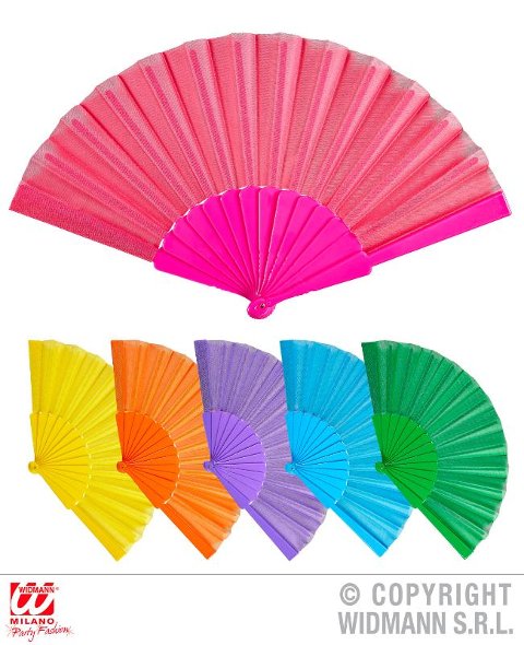 VENTAGLIO IN TESSUTO 23 cm - ass. in 6 colori widmann