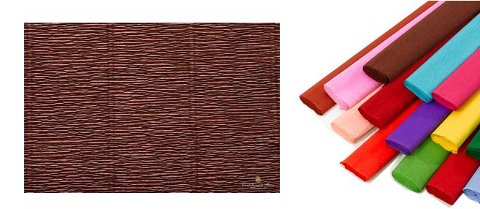Rotolo di carta crespata 180gr colore Marrone - confezione da 5 pezzi cartotecnica-rossi
