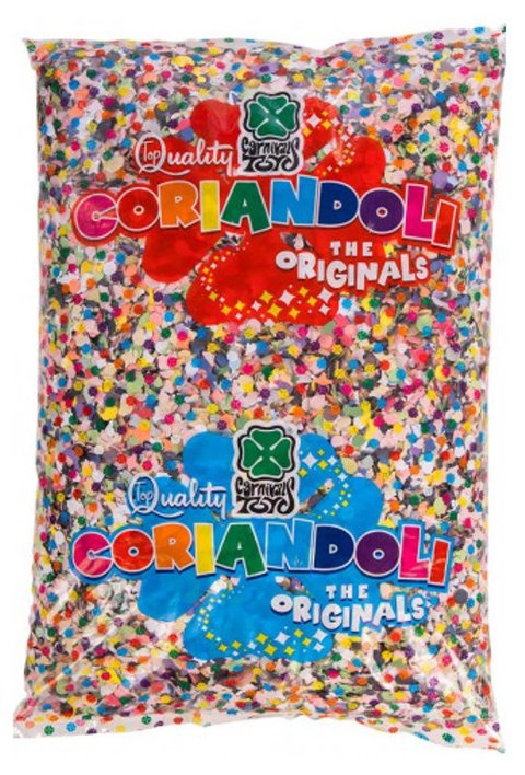 Coriandolo multicolor gr. 250 circa in busta carnival-toys