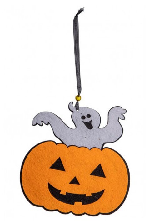 DECORAZIONE ZUCCA CON FANTASMA IN FELTRO D'APPENDERE H.CM. 30 CA. CON CA carnival-toys