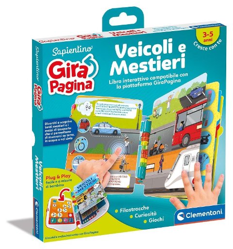 Girapagina Libro Veicoli e Mestieri clementoni