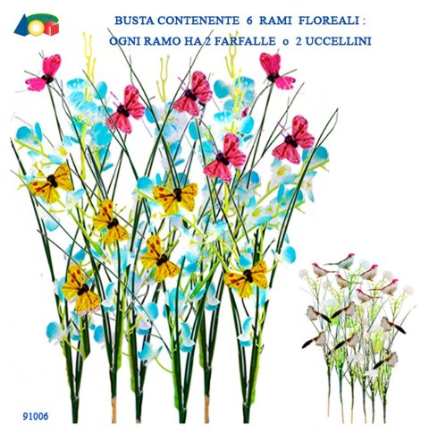 BUSTA C/ 6 RAMETTI FLOR. C/FARFAL/UCCEL .ASS Givi, Ginocchio (importazione)