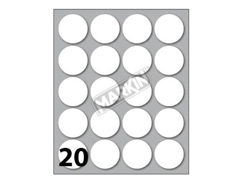 Conf. 10 buste da 10 fogli A6 152,5x125 mm ETICHETTE MARKIN permanenti diam. 27mm kohinoor