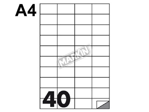 Etichette adesive Markin 52x30 mm, 40 etichette / foglio, 100 fogli - X210C513 kohinoor