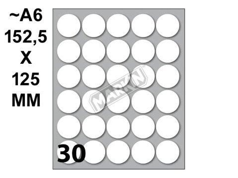 Conf. 10 buste da 10 fogli A6 152,5x125 mm ETICHETTE MARKIN permanenti diam. 22mm kohinoor