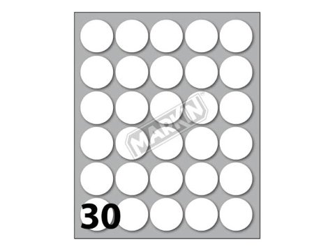 Conf. 10 buste da 10 fogli A6 152,5x125 mm ETICHETTE MARKIN permanenti diam. 22mm kohinoor