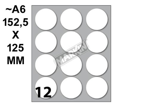 Conf. 10 buste da 10 fogli A6 152,5x125 mm ETICHETTE MARKIN permanenti diam. 34mm kohinoor