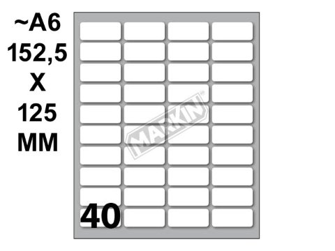 Conf. 10 buste da 10 fogli A6 152,5x125 mm ETICHETTE MARKIN permanenti 28x12mm kohinoor