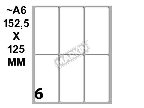 Conf. 10 buste da 10 fogli A6 152,5x125 mm ETICHETTE MARKIN permanenti 73x37mm kohinoor