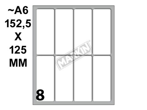 Conf. 10 buste da 10 fogli A6 152,5x125 mm ETICHETTE MARKIN permanenti 70x27mm kohinoor