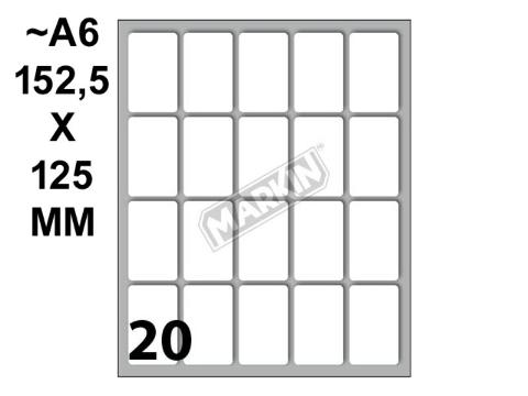 Conf. 10 buste da 10 fogli A6 152,5x125 mm ETICHETTE MARKIN permanenti 34x21mm kohinoor