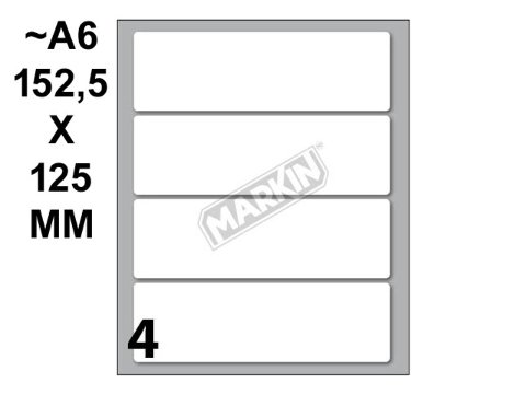 Conf. 10 buste da 10 fogli A6 152,5x125 mm ETICHETTE MARKIN permanenti 110x34mm kohinoor