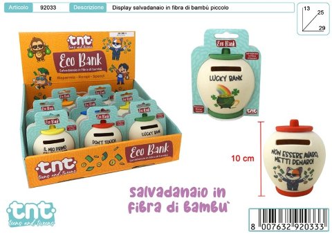 TnT ECO BANK - SALVADANAIO 9cm disp 9pz toys-garden