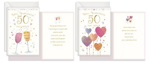 BIGLIETTI 50 ANNIVERSARIO ACQUERELLATO Toscana Carte Pregiate SRL (KARTOS)