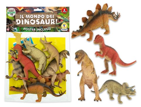 DINOSAURI RIGIDI 8 PZ CON POSTER Teorema (importazione)