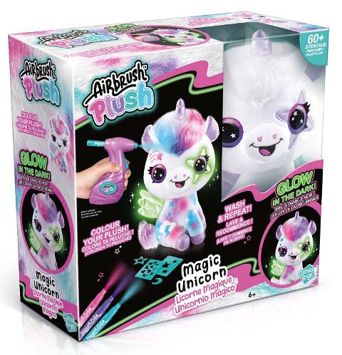 AIRBRUSH PLUSH UNICORNO GLOW IN THE DARK Rocco Giocattoli SRL