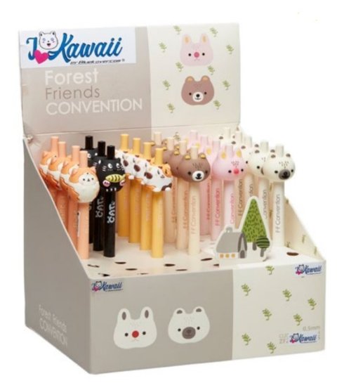 ESP.36 PENNE GEL ANIMAL (Penne gel a scatto con inchiostro blu KAWAI) BlueKover.COM SRL