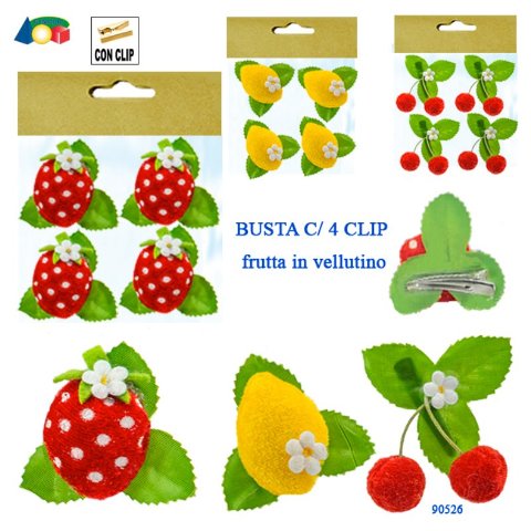 BUSTA 4 CLIP FRUTTA ( CILIEG./LIMONE/FRAGOLA) Givi, Ginocchio (importazione)