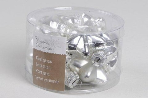 glass mini stars shiny-matt silver kaemingk