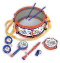 Kit musicale assortito (tamburo, cembalo, nacchere, armonica e maracas) bontempi