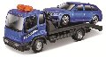 1/43 STR FIRE Flatbed Tow Truck, w/ Audi A6 Avant Blue/Black bburago