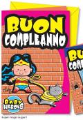 BIGLIETTO COMPLEANNO BAMBINI Cromo-NB